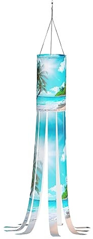 GFXEDSAH Windsäcke mit tropischem Ozean-Strand-Motiv, für den Außenbereich, Geister-Windsack, der Ihrem Außenbereich einen Spritzer saisonaler Farbe verleiht