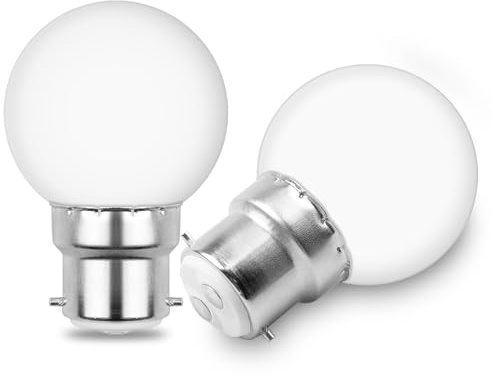 BROLSKUN B22 Bayonet LED Light Bulbs B22 Warm White 3000K 3W Globe 40W Equivalent 300LM G45 Golf Ball Small Bulb Energy Saving Light Bulbs 220V Table Lamp Non-Dimmable, Pack of 2