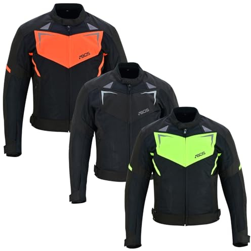 BOSmoto Herren Motorradjacke mit Protektoren,Motorradjacke für Herren,Leicht Motorrad Sommer Jacke,Motorrad Jacke mit Protektoren, (DE/NL/SE/PL, Alphanumerisch, XL, Regular, Regular, ORANGE)