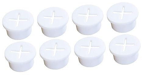 ROMISBABA 8pcs White Silicone Cable Grommet Wire Hole Cover Dustproof Plug for Desk Cabinet Wire Organizer Hole Cap for Home Office