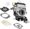 Alrens 15mm Carburetor Carb 43CC 52CC Petrol/Gas with Repair Kits Multi Tool Brush Cutter Grass Trimmer Carb Parts Apply to MP15 CG430 CG520 BC430 BC520