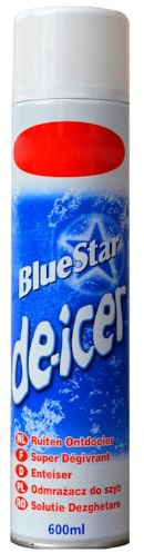 De Icer Spray for car 600ml x 2 Pack Blue Star Deicer Spray for Car Windscreens | Quick & Effective Winter De icer Spray Clear Ice From Windows Mirrors Locks Freezer Car
