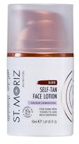 St Moriz Advanced Dark Colour Correcting Self Tan Face Lotion | With Hyaluronic Acid & Vitamin B5 | Purple Colour Correcting Undertones Neutralise Yellow Tones | Wear Alone & Under Makeup | 50ml