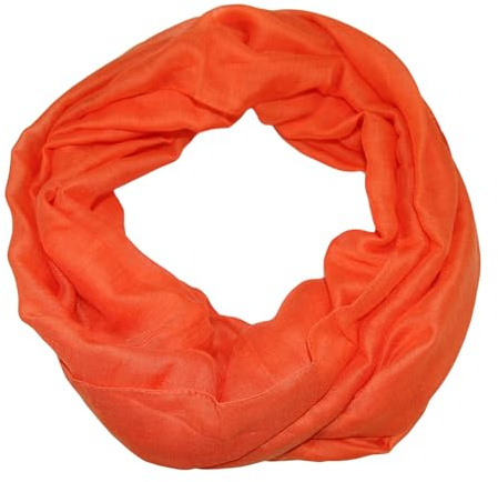 beybey® Basic Damen Loopschal aus Viskose & Baumwolle und in vielen Farben. Perfekte Geschenkidee! (orange)