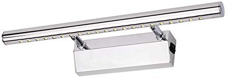 ZJHAHJY Bathroom Mirror Lights Stainless Steel with Switch, Chrome LED Mirror Front Light with Swivel 180° Lamp Head, 3000K Warm White Modern Mirror Cabinet Lights for Toilet Wall Lamp,55cm/7W