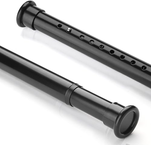 Bastone per tende a tensione resistente, 71-100 cm, asta a molla per armadio, per finestre o doccia, facile da installare, senza foratura, nessuna ruggine, per bagno, asta 32TD28-43BLK