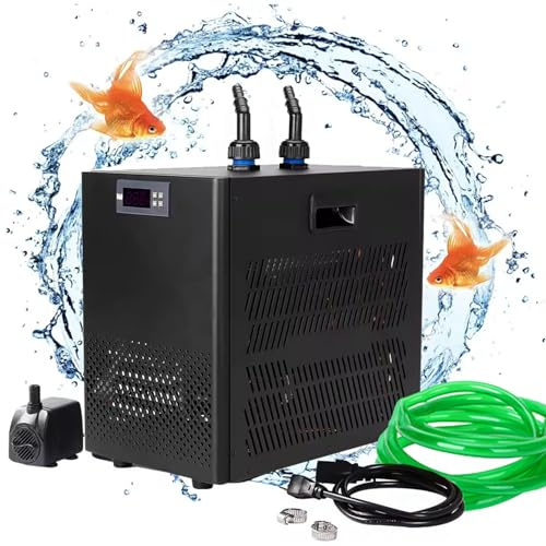 Acuario Enfriador de Agua hidropónico, Tanque de Peces Apto para hidroponía, Tina de compresor de refrigeración con baño de Hielo hidropónico, diseño silencioso Especial para malezas, corale