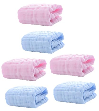 minkissy 6 Pièces Mousseline Débarbouillettes Enfant Débarbouillettes Garçon Fille Bavoirs Pour Nourrissons Serviettes Pour Absorber La Salive