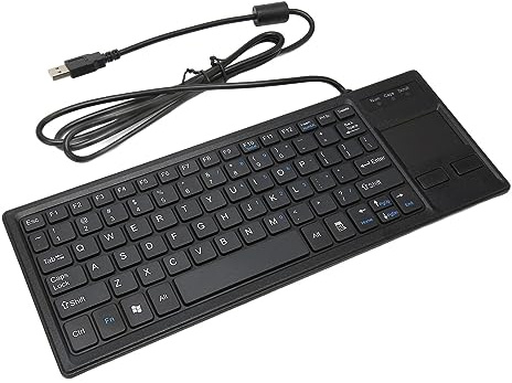 Fockety Clavier Filaire K 800 avec PAVÉ Tactile Multi-Touch Integré, Clavier Ultra Fin avec Fonction Hub, Tactile pour Ornineur, HTPC, Ornineur de Bureau,