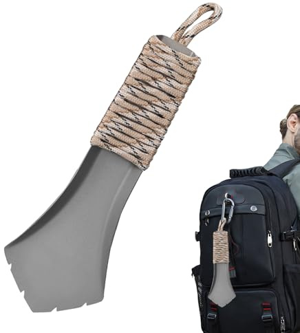 Gihioue Camping Shovel, Portable Titanium Alloy Camping Shovel, Compact Outdoor Survival Tool for Children, Family, Youth, Friends, Men, Women