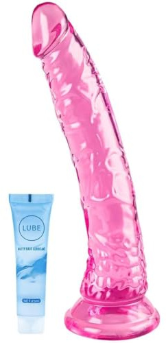 Gode Anal Réaliste Souple de 20 cm avec Ventouse Pour une Utilisation Mains Libres, Godes épais Adaptés aux Femmes Débutantes, les Hommes Peuvent L'utiliser Pour le Point G et l'Anal (Rose)