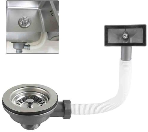 FACAIIO Válvula de desagüe de acero inoxidable para fregadero con rebosadero de 114 mm para cocina y baño