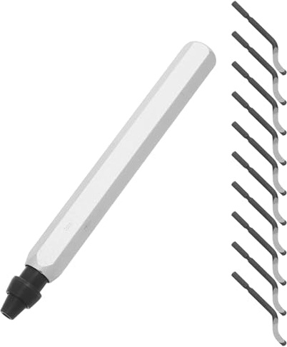 Healeved Juego de Desbarbadores Manuales 11 Piezas Cuchillas de Acero de Alta Velocidad para Metal Plástico y Resina Herramienta Biseladora para Impresión 3D y Tuberías Adecuado para