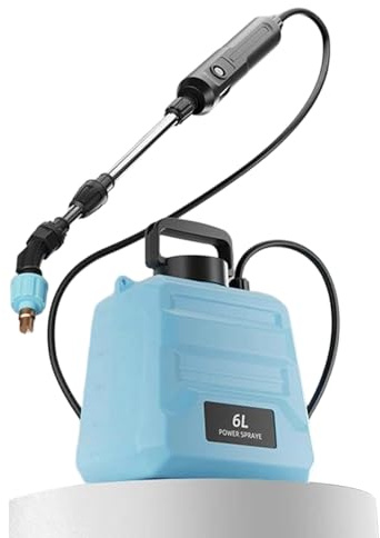 ZUJIABAO Aspersor eléctrico ajustable, recargable, funciona con pilas, impermeable, retráctil, para jardinería en interiores y exteriores, botella eléctrica de espolvorear
