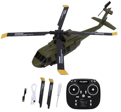 Dodoore Hubschrauber, RC Helikopter 6 Kanal mit Höhenhaltung, Bürstenloser Motor, Länger Fliegen Helicopter (Grün)