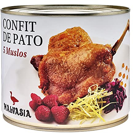 MALVASIA, Enten-Confit, Entenkeulen-Confit, Handarbeitsprodukt, Glutenfrei, Runde Dose mit 5 Stück