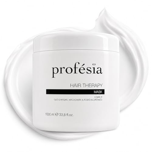 PROFESIA Haarmaske Reparierend mit Hyaluronsäure, Arganöl und Macadamiaöl, Behandlung für geschädigtes, trockenes, strapaziertes, krauses und behandeltes Haar, Hair Mask 1000 ml