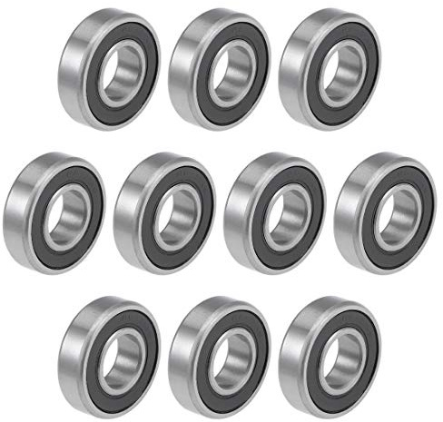 sourcing map R8RS Deep Groove Ball Bearings Z2 1/2 X 1-1/8 X 5/16inch Double Sealed Carbon Steel 10pcs