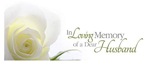 Pack of 9 Large Florist Sympathy Cards - 12.5 x 9cm - in Loving Memory - Style Choice (Dear Husband/White Rose)