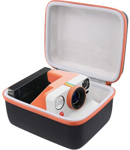 Khanka for Polaroid Now Gen 3, Now+ Gen 3, Now Gen 2, Now+ Gen 2, Now, Now+, I-2, Flip, OneStep+ and OneStep 2 Instant Cameras Hard Case,Protective Travel Carrying Storage Bag,Case Only(Orange Zipper)