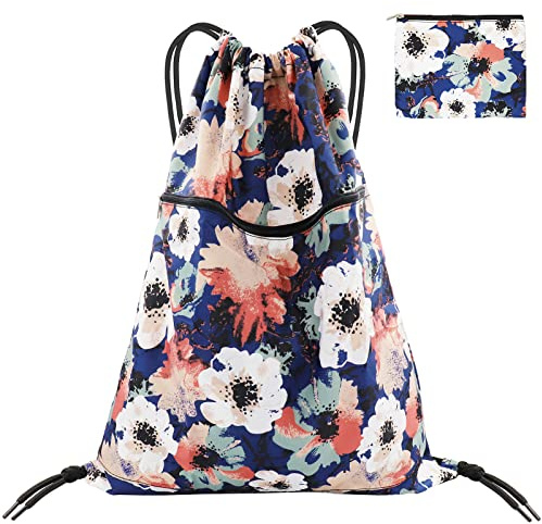 FenFang Mochilas de Cuerdas Grande, Bolso Mochila Deportiva Casual, Bolsas de Cuerdas Gimnasio Mujer Hombre, Saco Playa Talega Deporte Escolares con Cordón Gymsack Bolsillo Niños Niñas (Rosa)