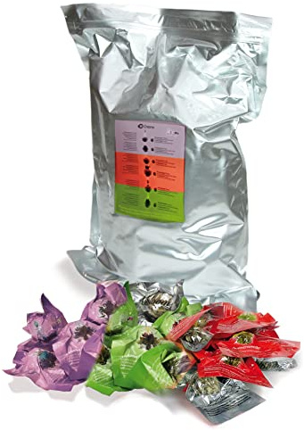 Creano Fiori di Tè - 36 palline da tè bianco, nero e verde, confezione grande, tè fiorito in confezione sfusa, rose