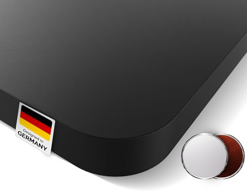 DESKSPACE Schreibtischplatte 160x80 cm (Schwarz) 25 mm | Tischplatte kratzfest mit Melaminbeschichtung, robuste Arbeitsplatte für höhenverstellbare Büro-Schreibtische