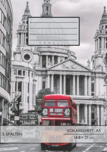 Vokabelheft: DIN A5 2 Spalten Englisch Vokabelheft 78 Seiten liniert - Register von A bis Z - über 1400 Vokabeln - Das perfekte Geschenk für alle die englische Vokabeln lernen wollen oder müssen