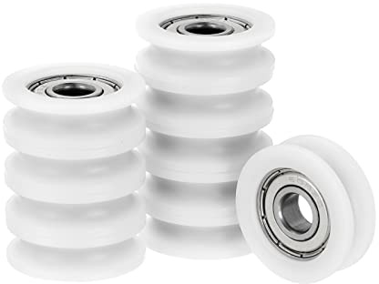 Kozelo 10Stk U608ZZ Nylon U-Rille Kugel Lager - [8x30x10mm] Abgeschirmt Umlenkrolle Rad Rolling Lager für Rail Track System Verwendung Chromstahl ABEC1