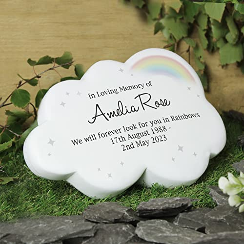 Custom Personalised Cloud Memorial Resin Stone Engraved with Custom Message