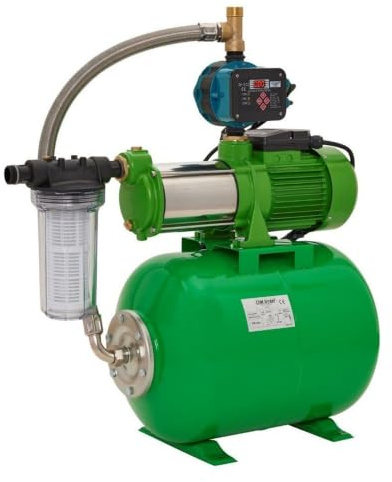 CHM GmbH® Hauswasserwerk 24 L, 6,5 Bar, 10.000 L/h einstellbare Pumpensteuerung/Trockenlaufschutz Kreiselpumpe Edelstahl