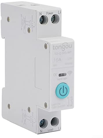 SPORTARC Tuya 16A WiFi Smart Leitungsschutzschalter 1P DIN-Schiene Home Fernbedienung Schalter Smart Life WIFI 1P Hutschiene für Smart Home Wireless Fernbedienung Schalter