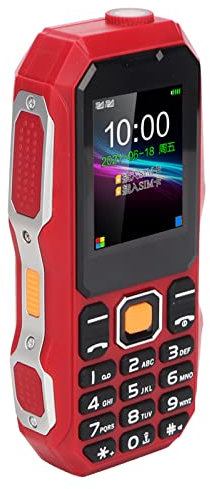 W2021 1,8 Zoll Senioren Handy, Wasserdichtes, Staubdichtes Anti Vibrations Handy mit Großer Hupe für ältere Menschen, Speicherkartenunterstützung, Kamera, 5800 mAh Akku (Rot)