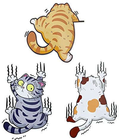 Diyxisk 3d Autocollant Chat Voiture,3 Pcs Stickers Dessin Animé Humour,Diy Décoration de Voiture,Convient Pour la Valise de Réfrigérateur D'ordinateur Portable de Moto