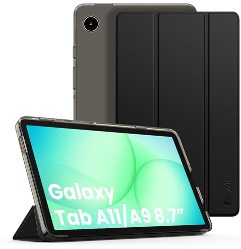 EasyAcc Hülle für 8.7 Zoll Samsung Galaxy Tab A11 2025 / Galaxy Tab A9 | für Samsung (X130/ X135)/ (SM-X110/ X115) Ultradünne PU Leder mit Standfunktion,Schwarz