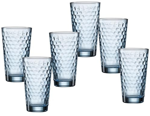Ritzenhoff & Breker Set di bicchieri da long drink Favo, 6 pezzi, blu, vetro