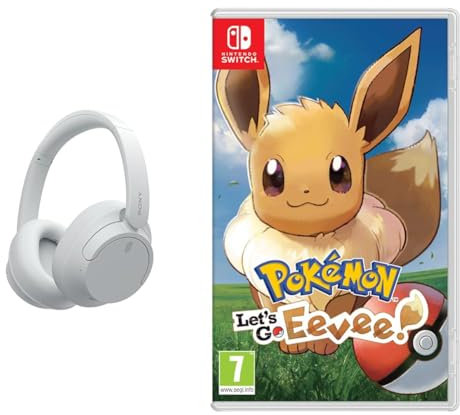 Sony WH-CH720N Noise Cancelling Wireless Bluetooth Headphones - Up to 35 hours battery life and Quick Charge - White & Pokémon: Let’s Go, Eevee! (Nintendo Switch)