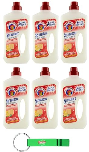 6er-Pack Chanteclair Sgrassatore Pavimenti Marsiglia e Limone,Bodenentfetter Marseille und Zitrone,Bodenreiniger 750ml + Beni Culinari Kostenloser Schlüsselanhänger