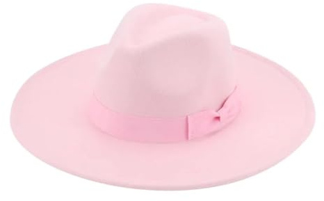 FULUJIDI Fedora Trilby Filzhut Hut Damen Hüte Breite Krempe Flach Band Band Beige Damen Kleid Formal Hut