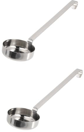 CAXUSD 2pcs Cooking Spoon Stainless Steel Ladle for Pizza Sauce Soup Kitchen Utensil Non-Stick Elegant Design
