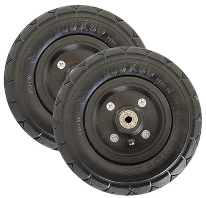 8 Zoll Elektrorollstuhl Vorderrad, 200×50 Rollstuhl Ersatz Zubehör, Pneumatische Gummireifen, Senioren, Behinderten Walker Montage, 8mm-Lager(Black)