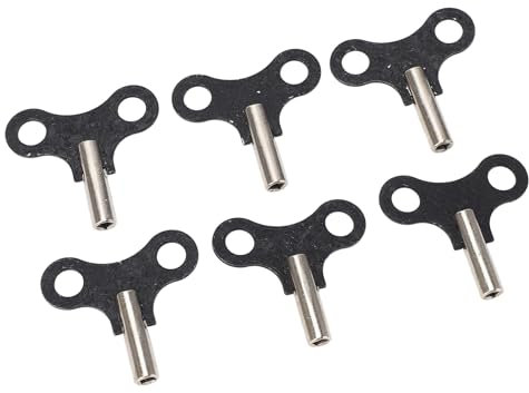 Brrnoo Uhrenschlüssel aus Stahl, Vintage-Uhrenbeweger-Set, 6-teiliger Schlüssel Zum Aufhängen von Schreibtischuhren mit Stahlersatzteilen für Antike und Vintage-Uhren