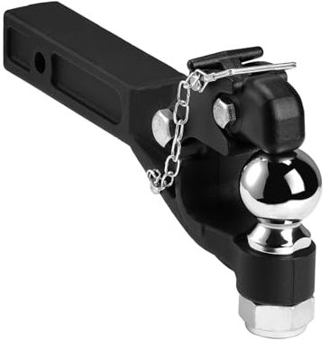 VEVOR Crochet Attelage, Capacité de Remorquage 9070 kg, Boule d'Attelage 5,87 cm, Compatible avec Récepteur de Connexion 5 cm, Convient aux Anneaux de Remorquage 6,35-7,62 cm, Revêtement Poudre Noire