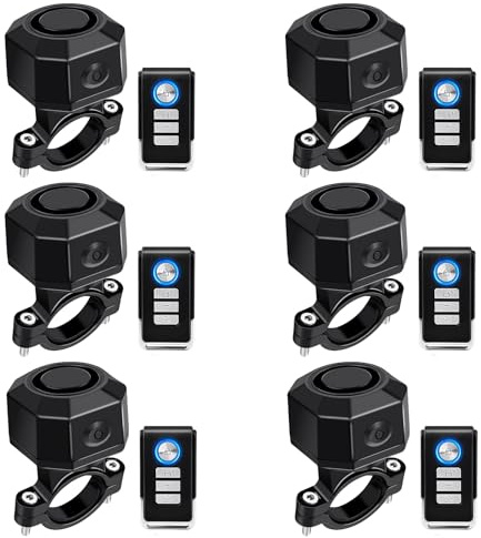 NineLeaf Bike Alarms for Ebikes, Anti Theft Bike Alarm, Bicycle Alarm System, Motorcycle Alarm, IP65 Waterproof, Anti-theft, USB-C Rechargeable, for Bicycles, Motorcycles, E-bikes,Car, 6PK
