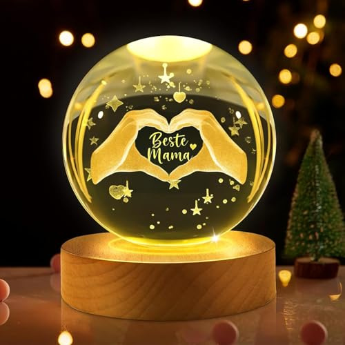 Muttertagsgeschenk, 80mm 3D Glas Kristall Geschenke für Mama Mutter Tochter Sohn Geschenk, Beste Mama Geburtstagsgeschenk Muttertagsgeschenke für Mama Frauen