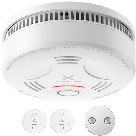 X-Sense Rilevatore di Fumo con Durata di 10 Anni e Supporto Magnetico, Rilevatore di Fumo Certificato TÜV con Funzione Muto e Autotest, SD11, Set da 2