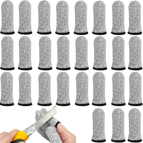 40 Stück Schnittfeste Fingerschützer, Atmungsaktiv & Rutschfest Wiederverwendbar Fingerhüllen, Fingerschutz für Arbeit, Küche, Garten, Skulptur (Grau)