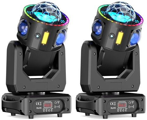 2PCS 150W Moving Head LED RGBW Beam Discokugel Partylicht Stroboskop Lichteffekte für Disco Party Club Weihnachten Bühnenlicht