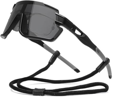Suertree Polarisiert Fahrradbrille Sportsonnenbrillen Damen Herren, Schnelle Brille, UV400 Sonnenbrille Sport mit Kurzsichtige Rahmen, Rennrad Brille für Radsport, Laufen, Outdoor-Aktivitäten