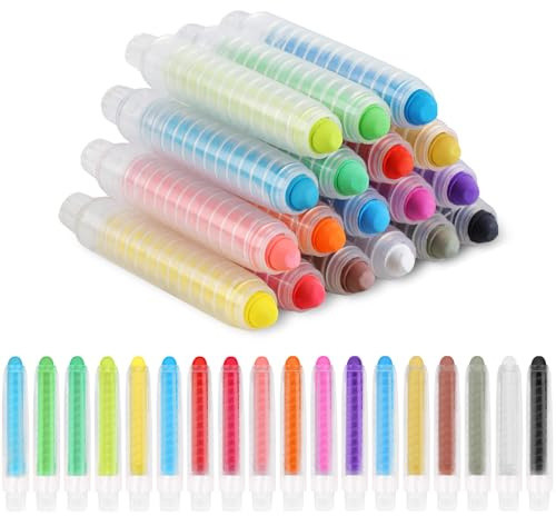 Phinus 18 PCS Dustless Chalk for Kids with Pen Sleeve, Colored Washable Toddler Chalk Non Toxic for Doodling, Drawing, Writing